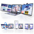 Pitycbo Laptop Screen Extender Monitor Portable - 2.5K Triple Laptop Screen Extender Plug and Play Multiple Screens Extended Fits 13-17.3 Inch Laptops Compatible with Mac Windows Chrome Dex