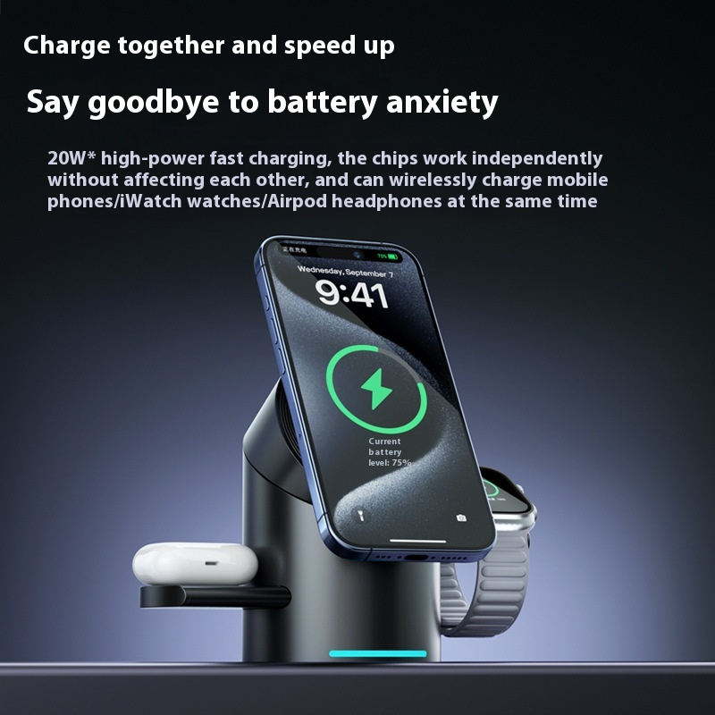 Elevat:3-in-1 Magnetic Wireless Fast Charger Stand