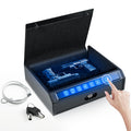 ADIMO Gun Safe Biometric Gun Safe for Pistols Handgun 3 Ways Quick-Access with Fingerprint Lock or Key Pad Gun Lock Box for Cloakroom Living Room Bedroom Nightstand Drawer Bedside and Car
