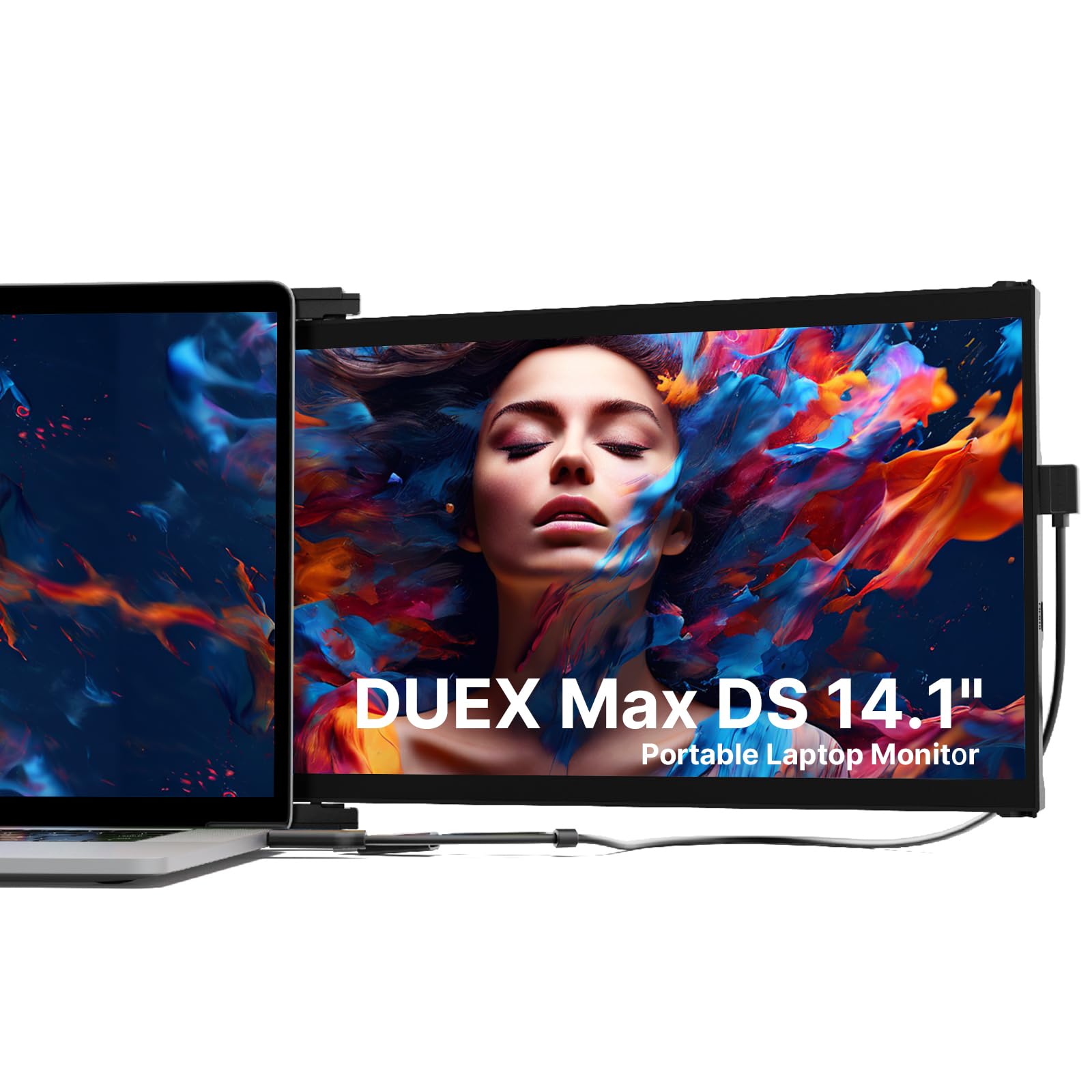 New Mobile Pixels Duex Max DS Portable Monitor 14.1" FHD 1080P IPS Ultra Slim Laptop Screen Extender USB A/USB C/HDMI Plug and Play Laptop Monitor Windows/Mac/Android/Switch Compatible