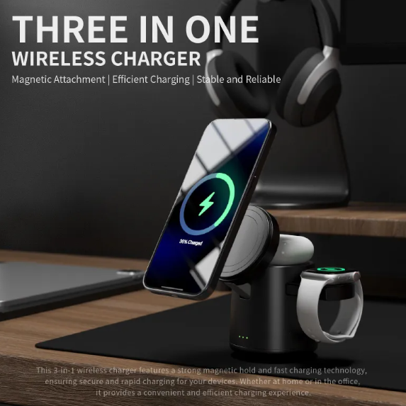 Elevat:15W Mag 3-in-1 Wireless Charger