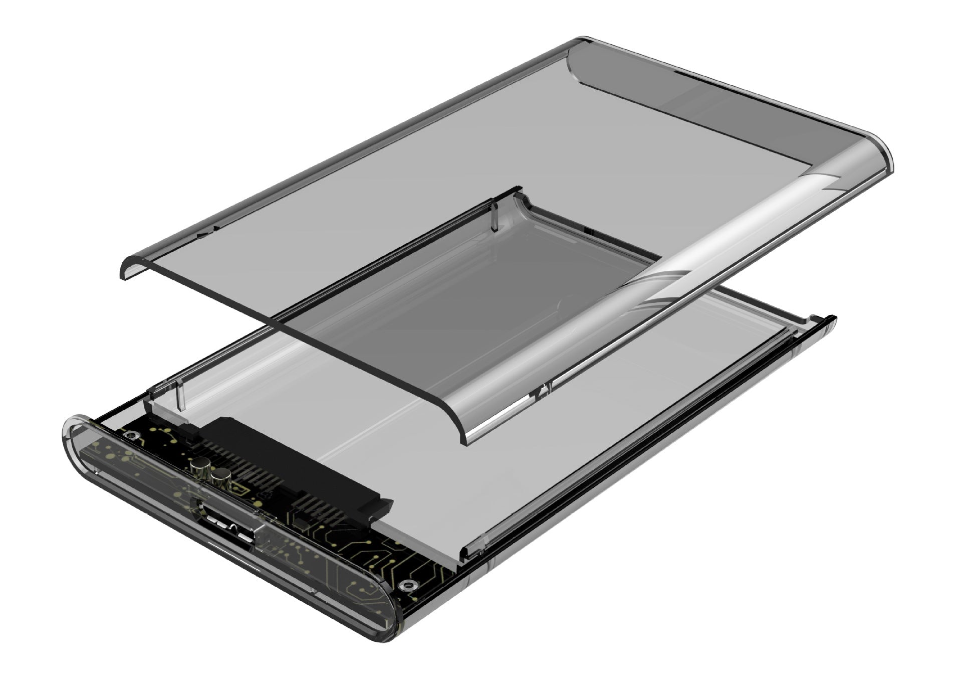 Transparent External Hard Drive Enclosure for Laptops