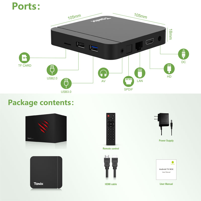 Tanix S905W2 Android 11 TV Box with Dual-Band WiFi