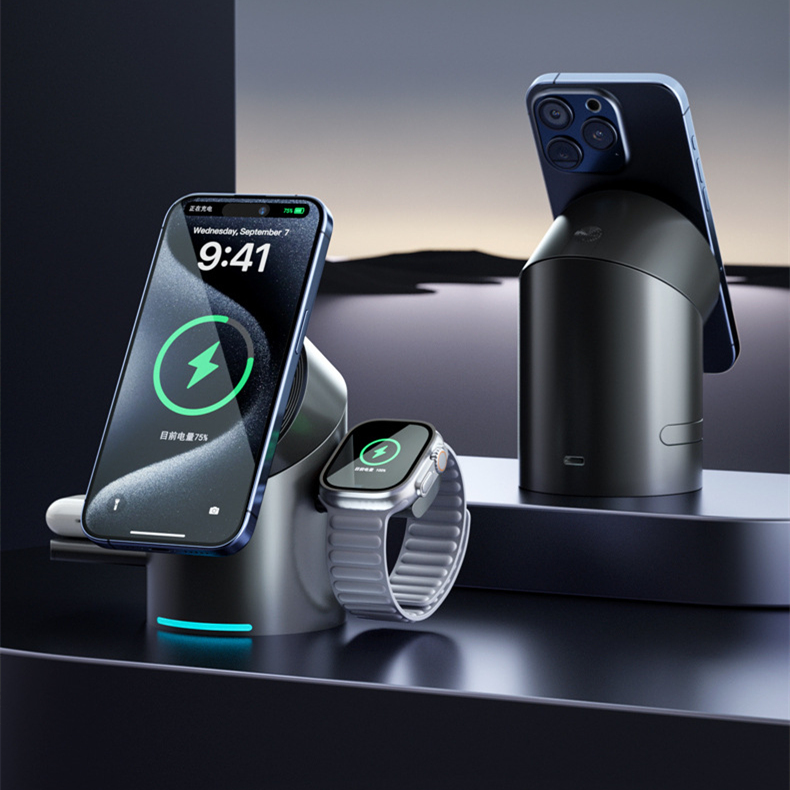 Elevat:3-in-1 Magnetic Wireless Fast Charger Stand